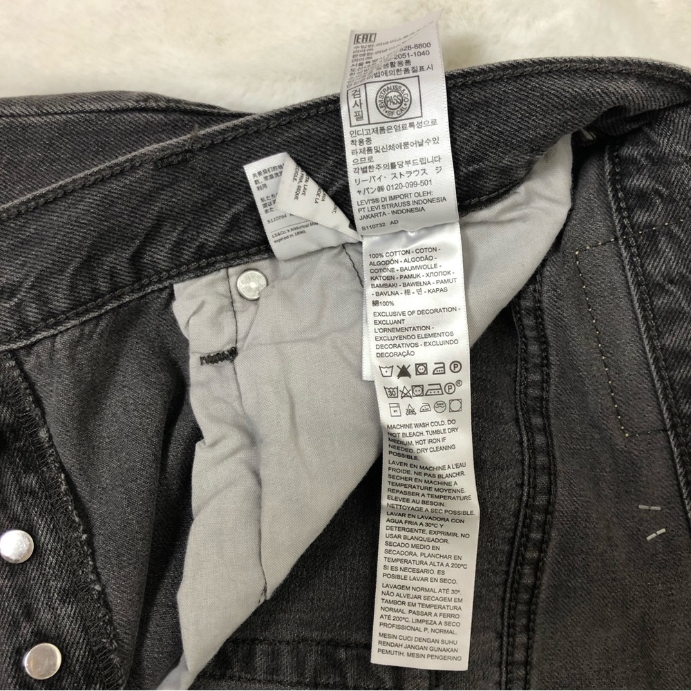 Levi’s 501 Jeans High Rise 100% Cotton straight leg 31 x 30 Faded Black wash - Picture 13 of 16